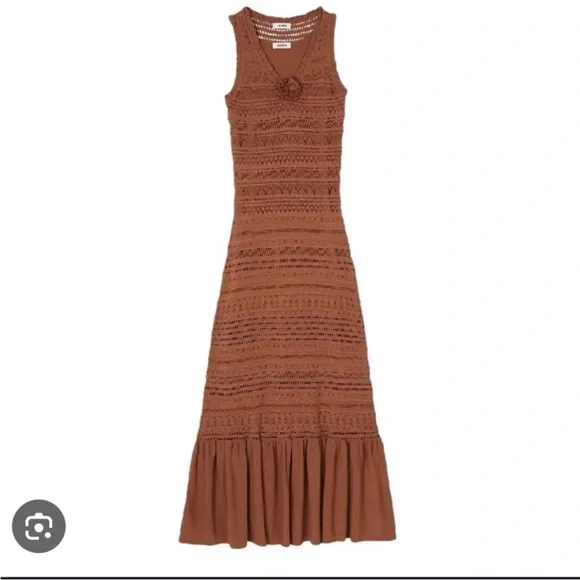 Sandro Terracotta Sleeveless Maxi Dress